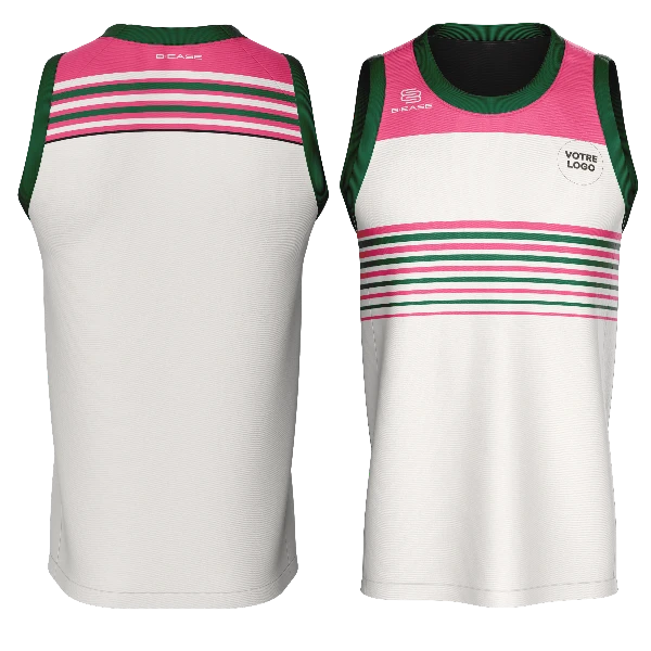maillot basket motif traits horizontaux doublés