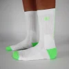 Chaussettes basket up time blanc-vert 2