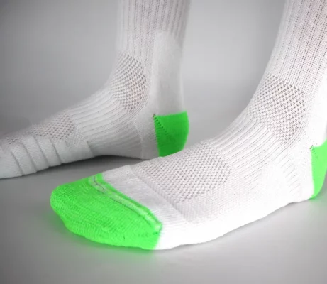 Chaussettes basket up time blanc vert 3